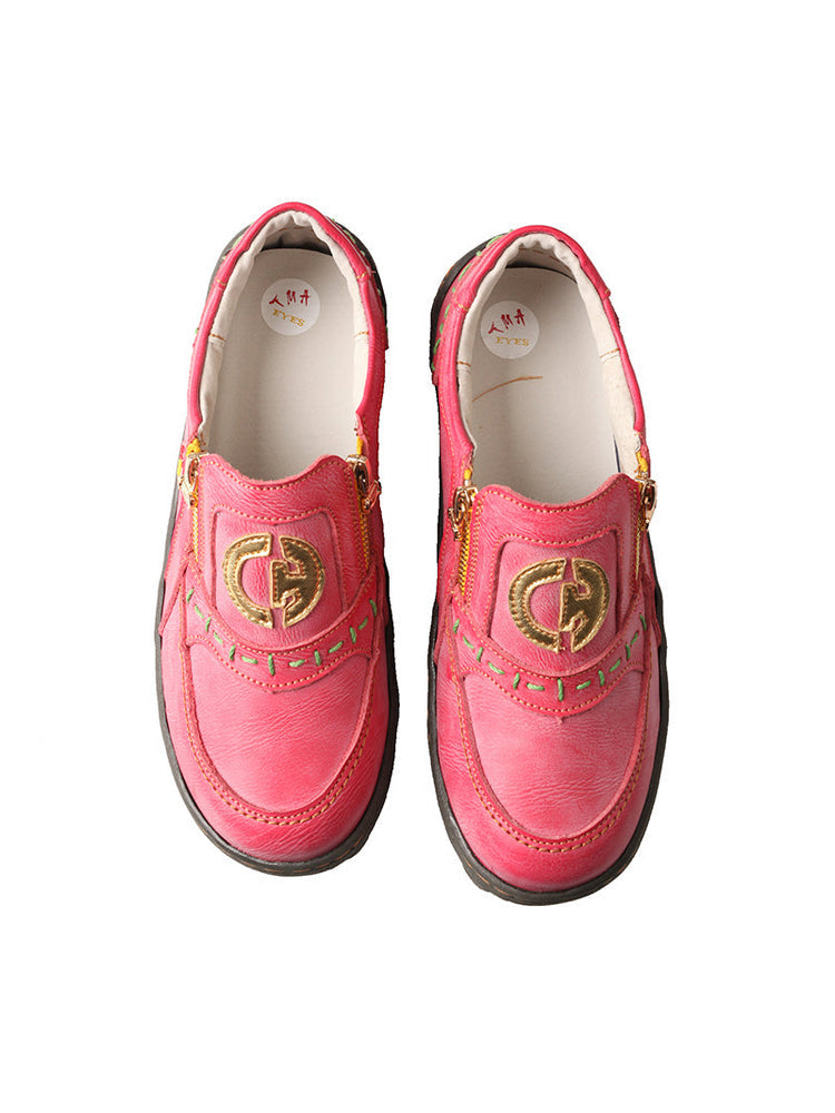 TMA EYES Double Zipper Gold Label Slip-On Casual Comfort Sneakers