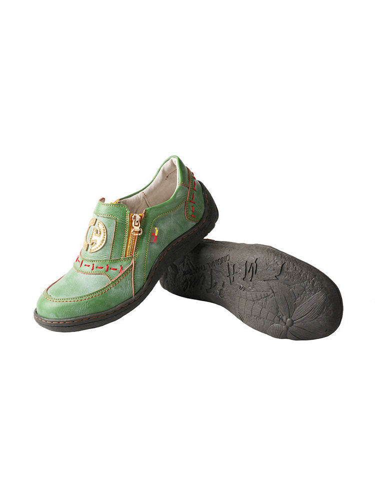 TMA EYES Double Zipper Gold Label Slip-On Casual Comfort Sneakers