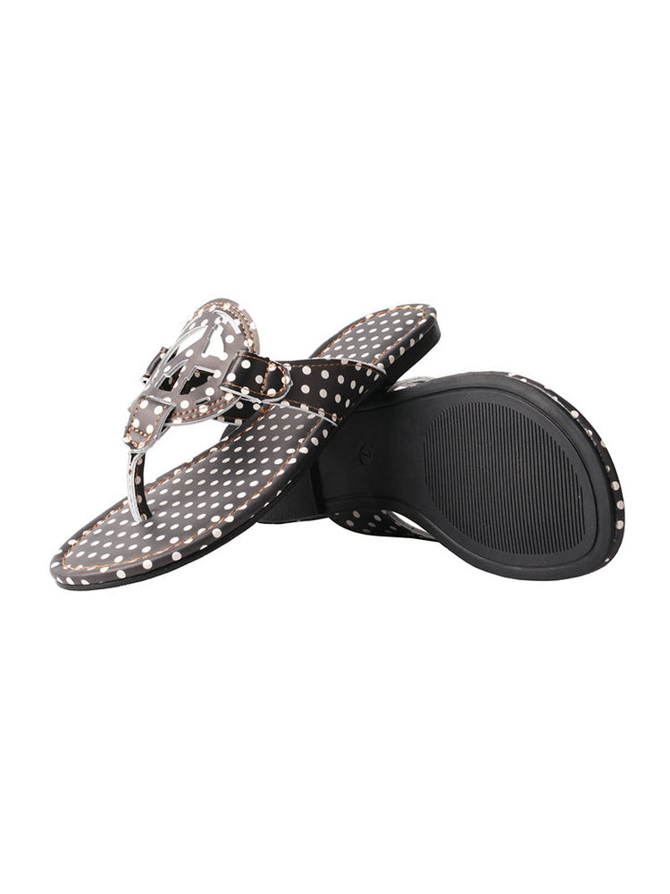 TMA EYES Polka Dot Slides  Slip-On Flat Beach Sandal for Indoor Outdoor