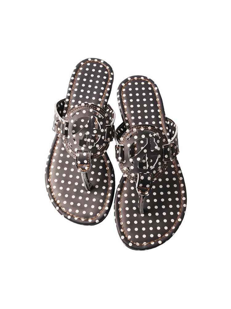 TMA EYES Polka Dot Slides  Slip-On Flat Beach Sandal for Indoor Outdoor