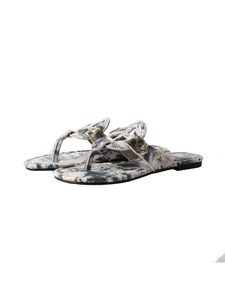 TMA EYES Polka Dot Slides  Slip-On Flat Beach Sandal for Indoor Outdoor