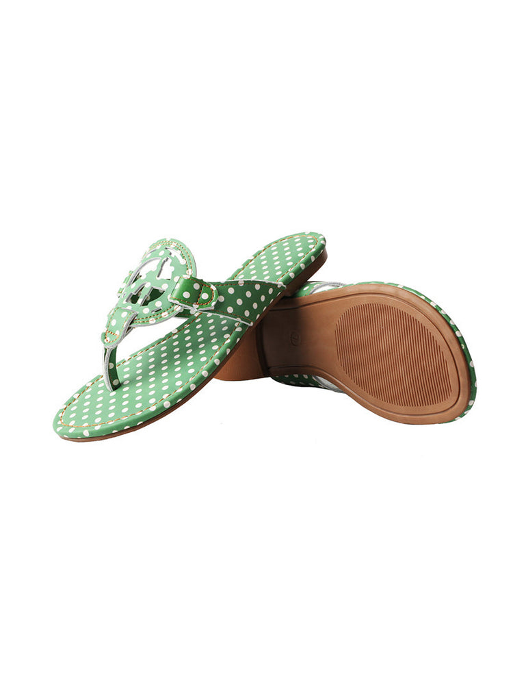 TMA EYES Polka Dot Slides  Slip-On Flat Beach Sandal for Indoor Outdoor