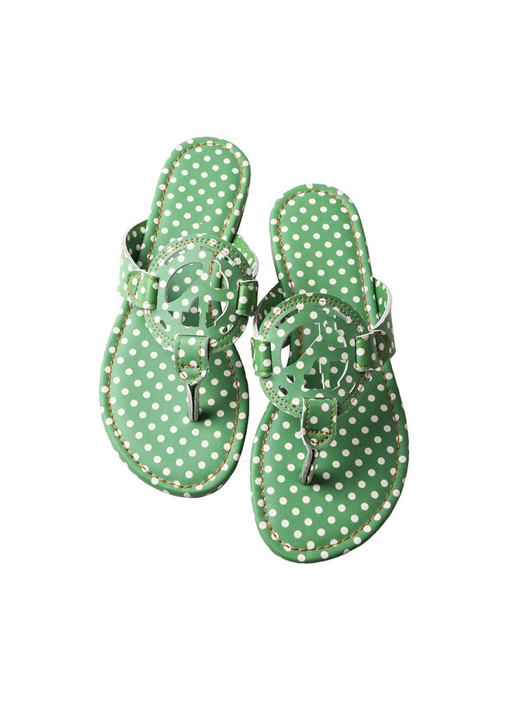 TMA EYES Polka Dot Slides  Slip-On Flat Beach Sandal for Indoor Outdoor