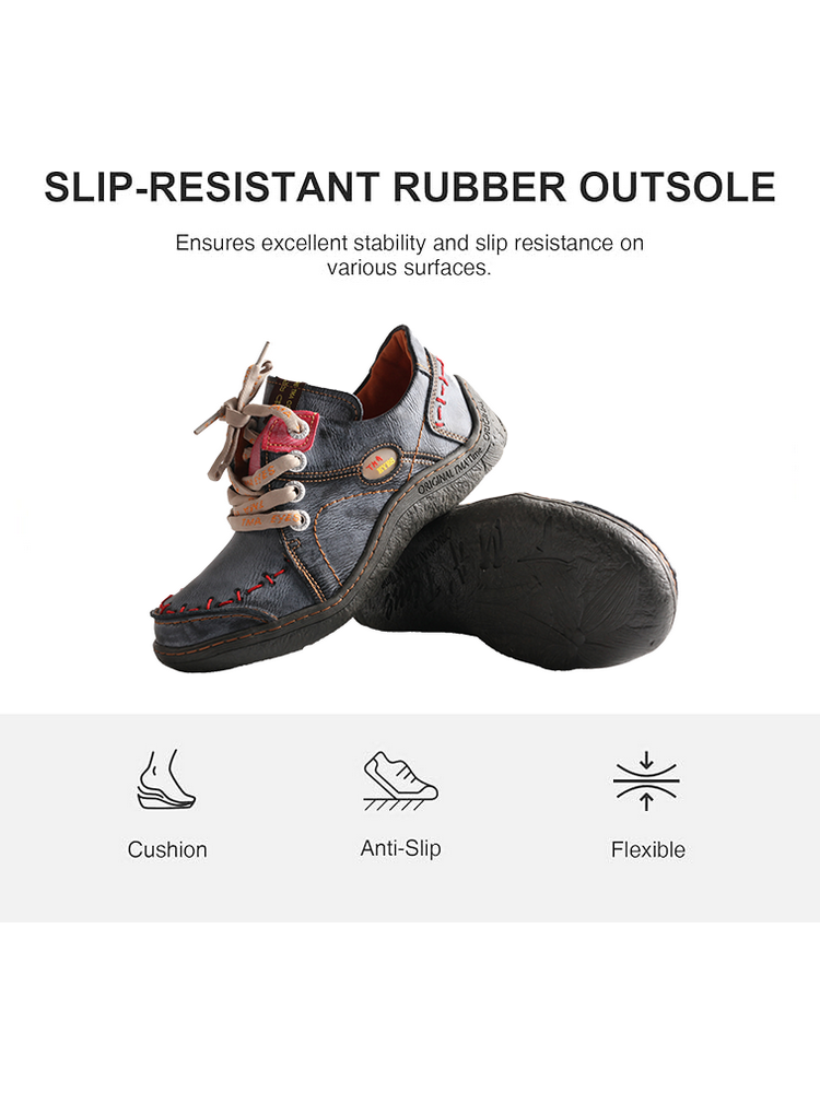 TMA EYES Women's Leather Sneakers Hand Stitched Comfort Casual Footwear