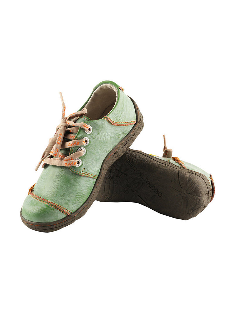 TMA EYES Handstitched Leather Walking Shoes  Women's Travel Work Sneakers