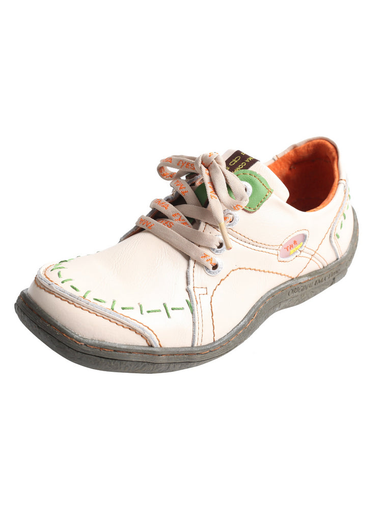 TMA EYES Women's Leather Sneakers Hand Stitched Comfort Casual Footwear