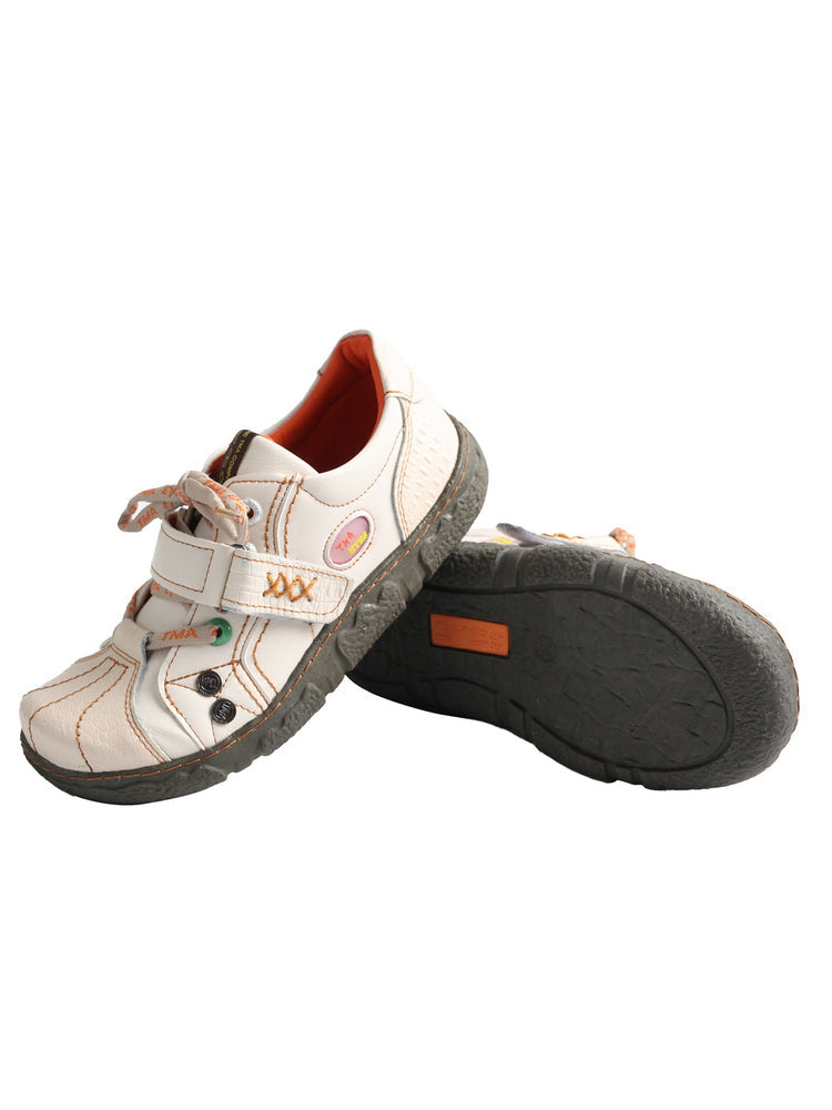 TMA EYES Hand Stitched Flats Plus Size  Leather & Washed PU Comfort Shoe