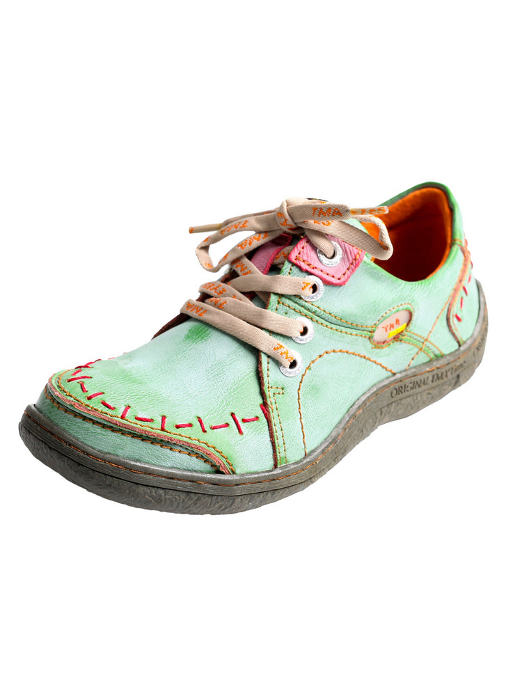 TMA EYES Women's Leather Sneakers Hand Stitched Comfort Casual Footwear