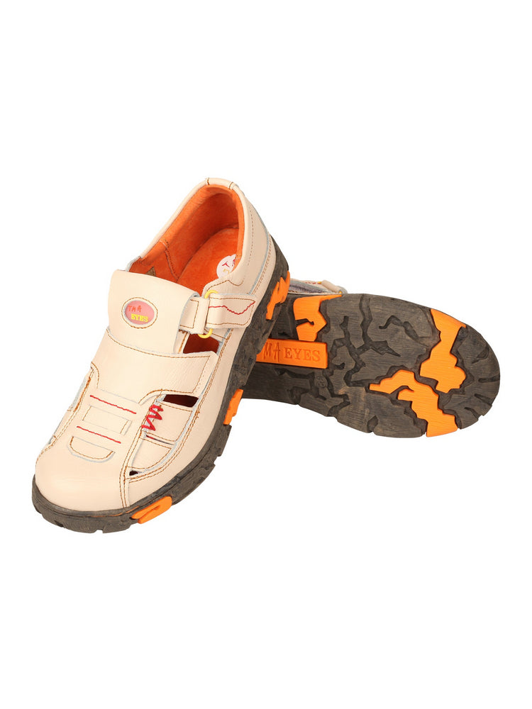 TMA EYES Hand Stitched Leather Casual Shoes  Hollow Breathable Hook & Loop