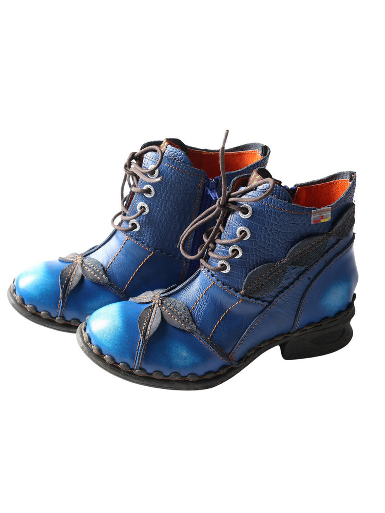 TMA EYES Washed Leather Oxford Boots  Women's Mother Comfort Casual Shoe