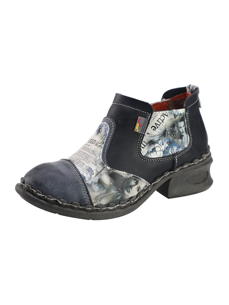 TMA EYES Women's Ankle Booties   Slip-On Outdoor Shoe with Side Zipper