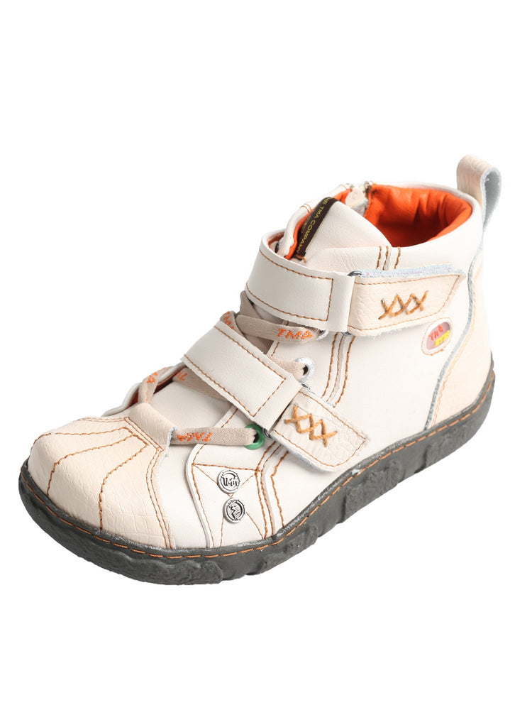 TMA EYES Two-Tone Ankle Boots for Women   Colorblock PU Leather Fashion