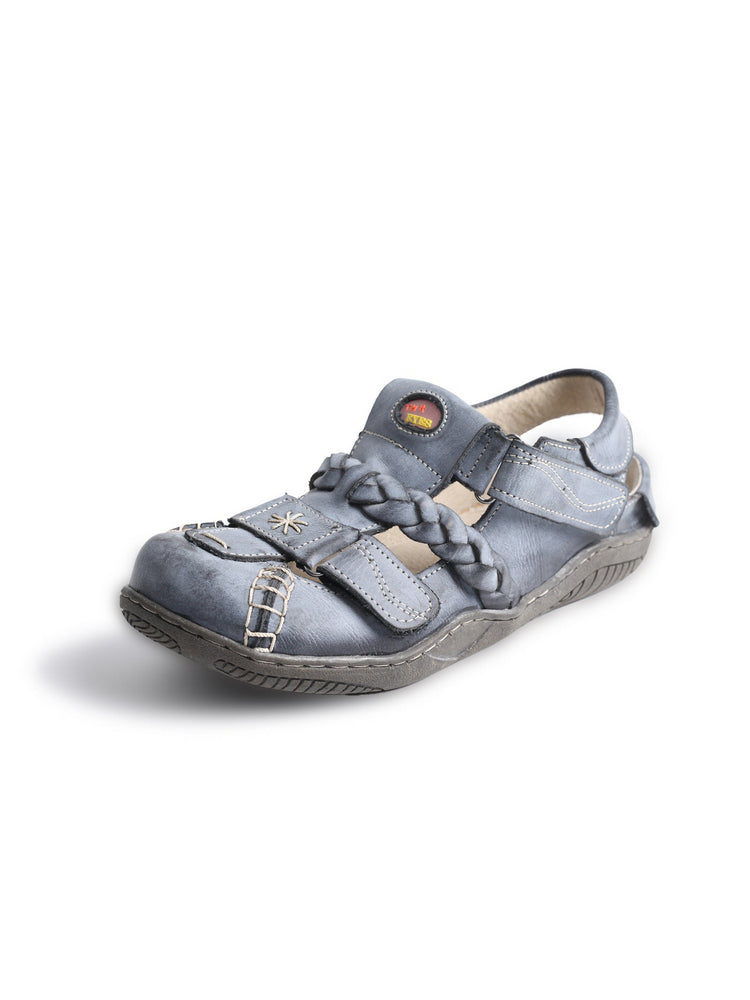 TMA EYES Women's Leather Sandals | Braided Closed-Toe Summer Comfort Shoe