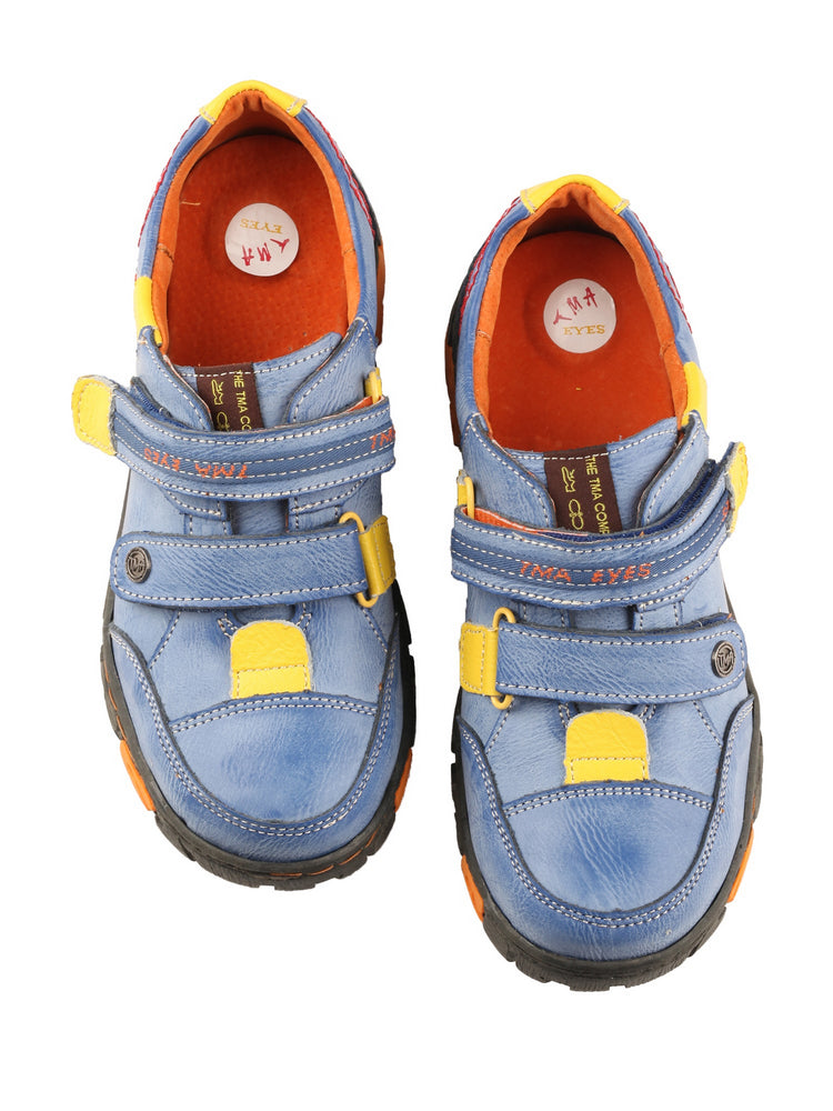 TMA EYES Women's Leather Walking Shoes   Hook & Loop Comfort Casual Flats