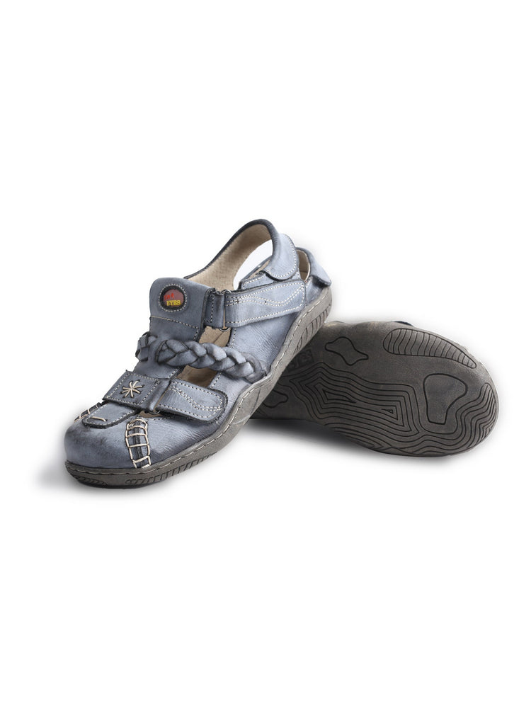 TMA EYES Women's Leather Sandals | Braided Closed-Toe Summer Comfort Shoe