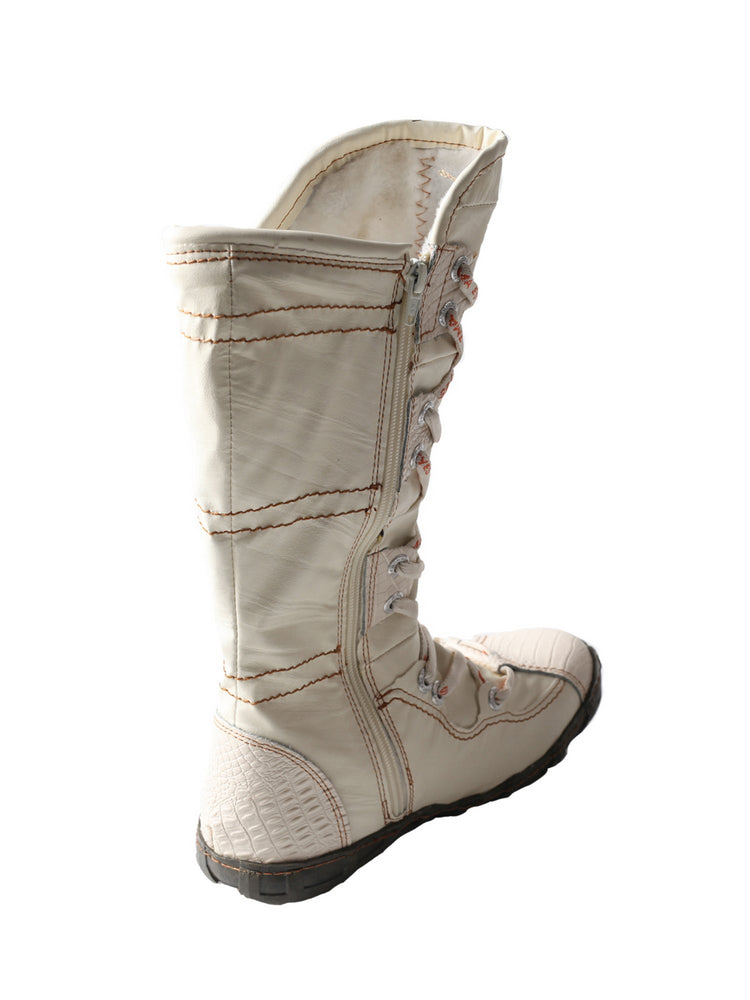 TMA EYES Snake-Embossed Tall Boots  Leather & PU Upper Women's Fashion Boot