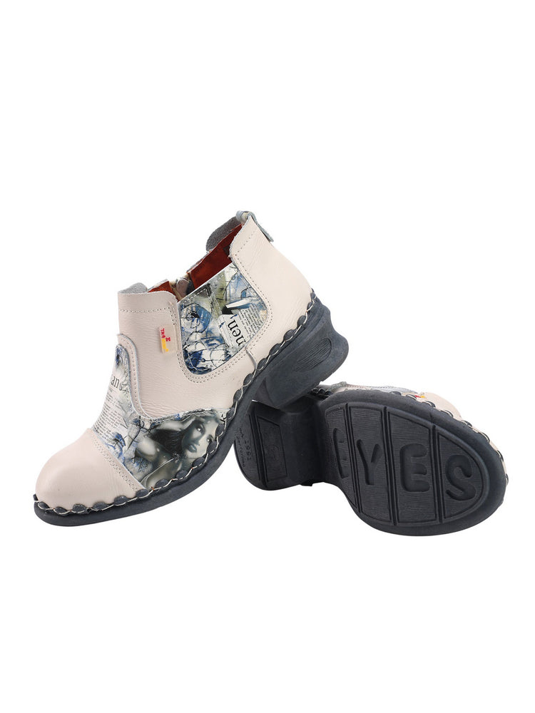 TMA EYES Women's Ankle Booties   Slip-On Outdoor Shoe with Side Zipper