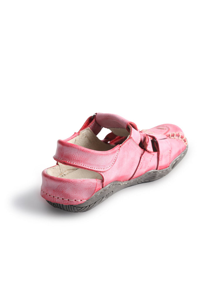 TMA EYES Women's Leather Sandals | Braided Closed-Toe Summer Comfort Shoe