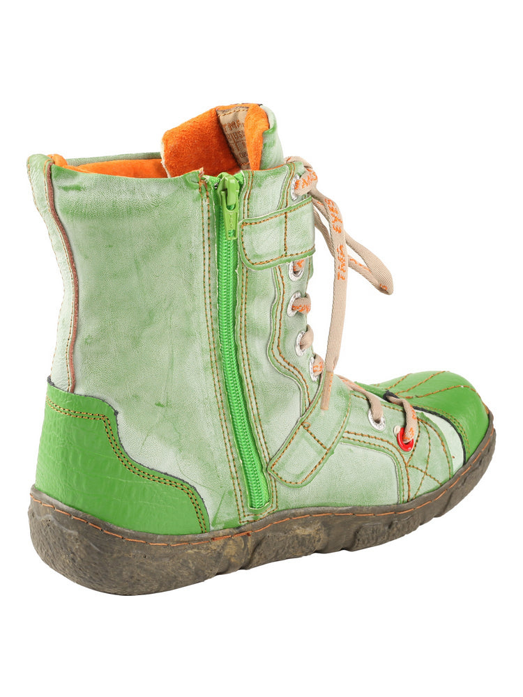 TMA EYES Women's Faux Fur Lined Boots Double-Strap Washed PU Leather