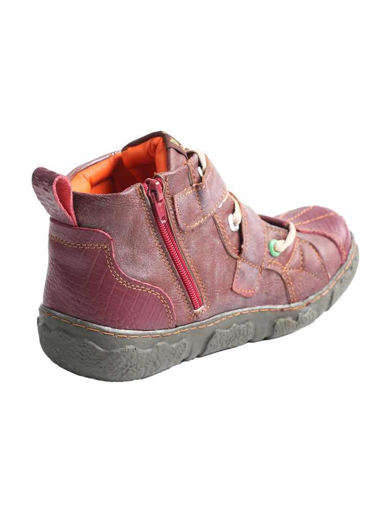 TMA EYES Two-Tone Ankle Boots for Women   Colorblock PU Leather Fashion