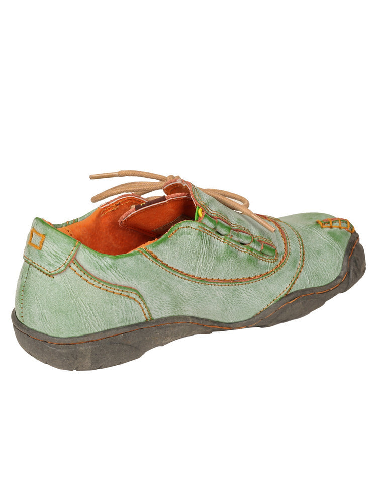 TMA EYES Five Finger Sole Leather Casual Shoes Women's Side Lace-Up