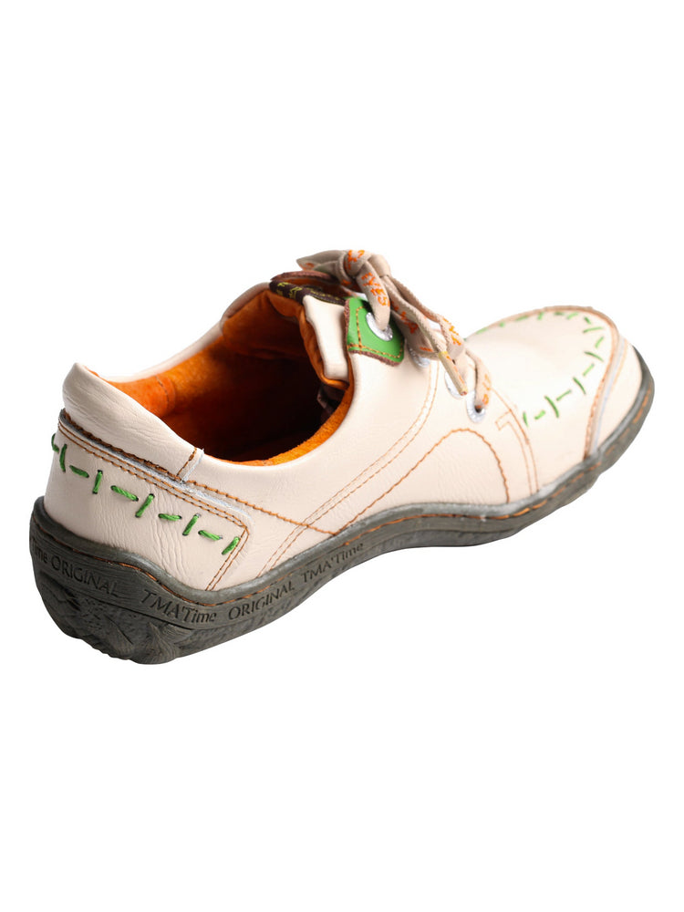 TMA EYES Women's Leather Sneakers Hand Stitched Comfort Casual Footwear