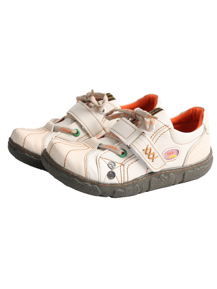 TMA EYES Hand Stitched Flats Plus Size  Leather & Washed PU Comfort Shoe