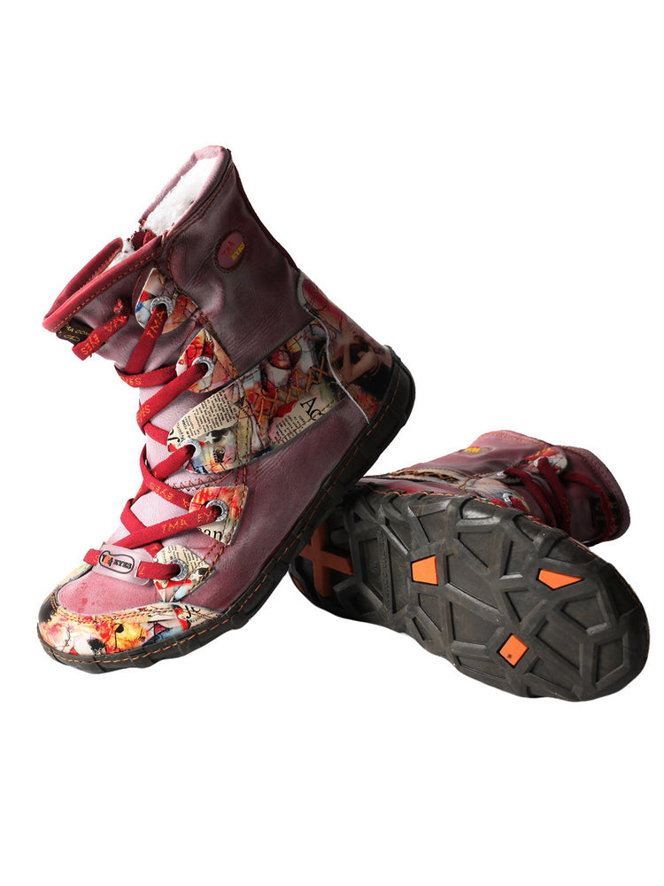 TMA EYES Camo Duck Boots for Women Short Fashion PU Leather Rain Boot