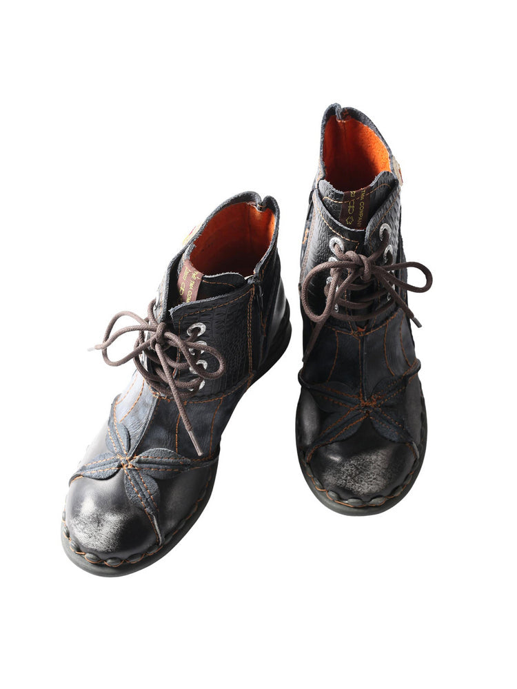 TMA EYES Washed Leather Oxford Boots  Women's Mother Comfort Casual Shoe