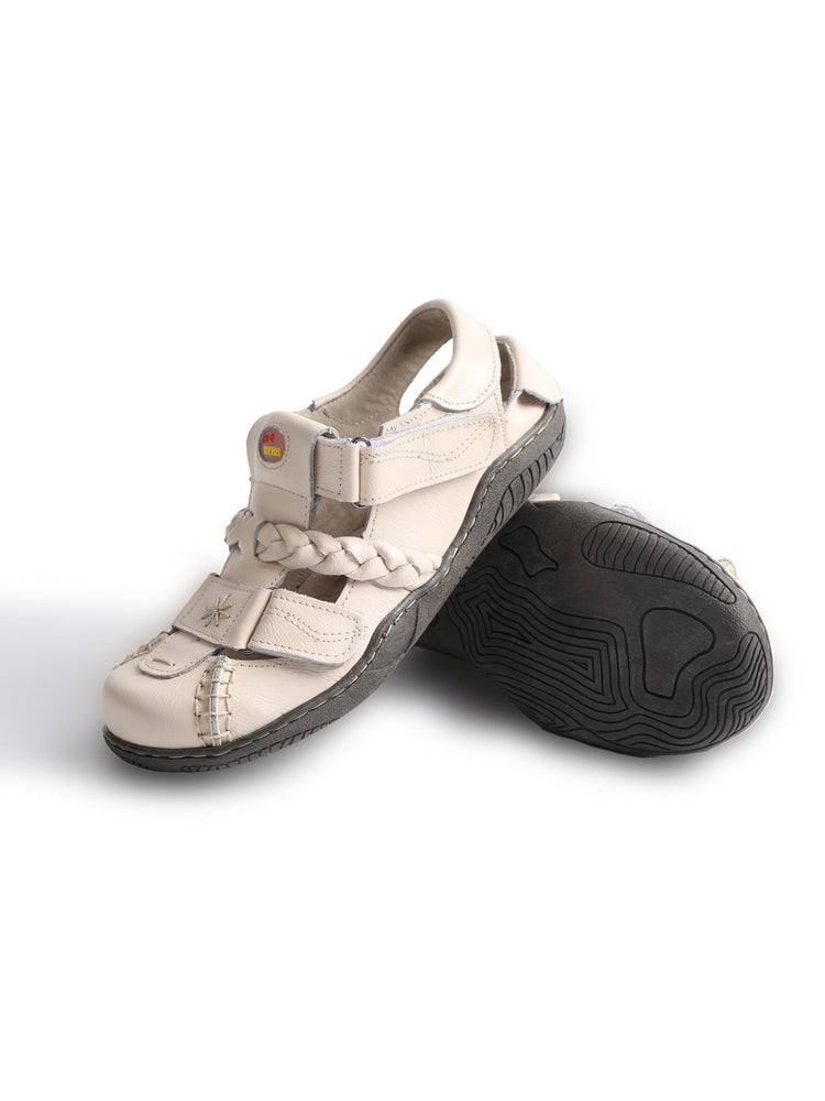 TMA EYES Women's Leather Sandals | Braided Closed-Toe Summer Comfort Shoe