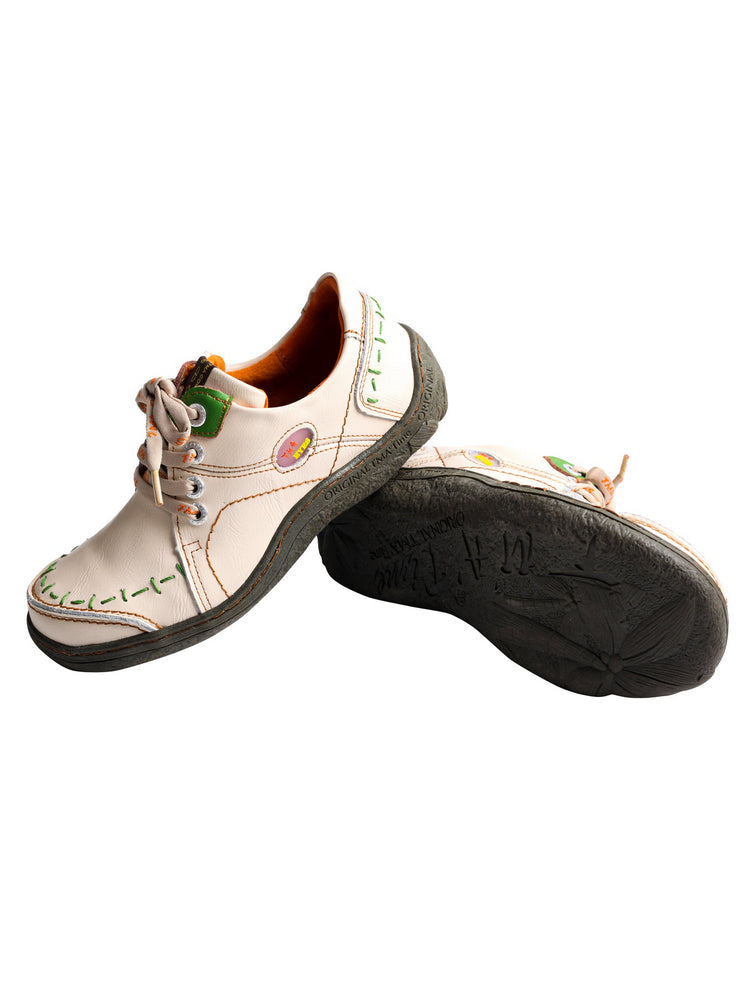 TMA EYES Women's Leather Sneakers Hand Stitched Comfort Casual Footwear