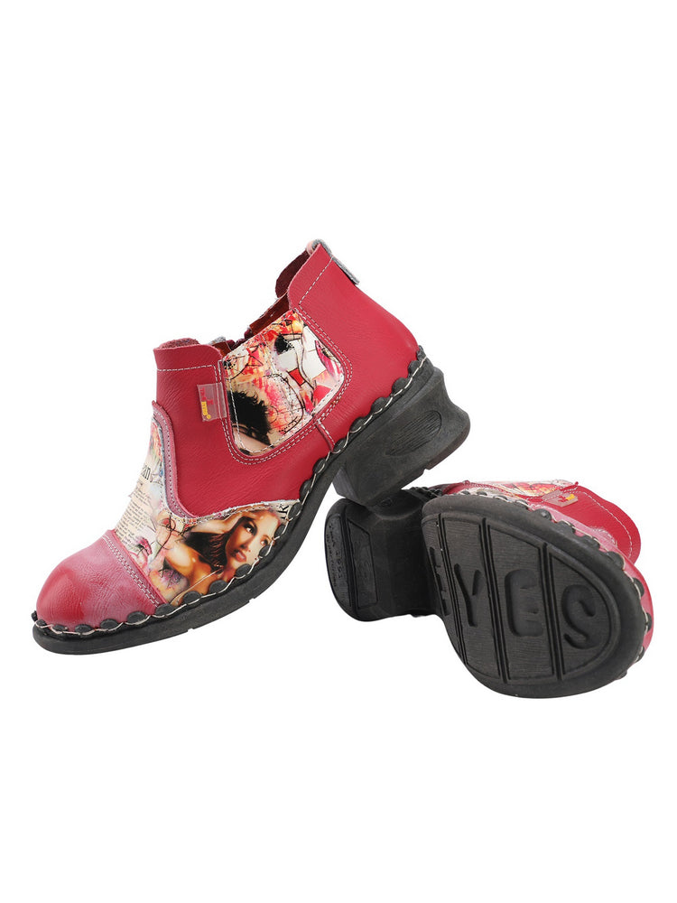 TMA EYES Women's Ankle Booties   Slip-On Outdoor Shoe with Side Zipper