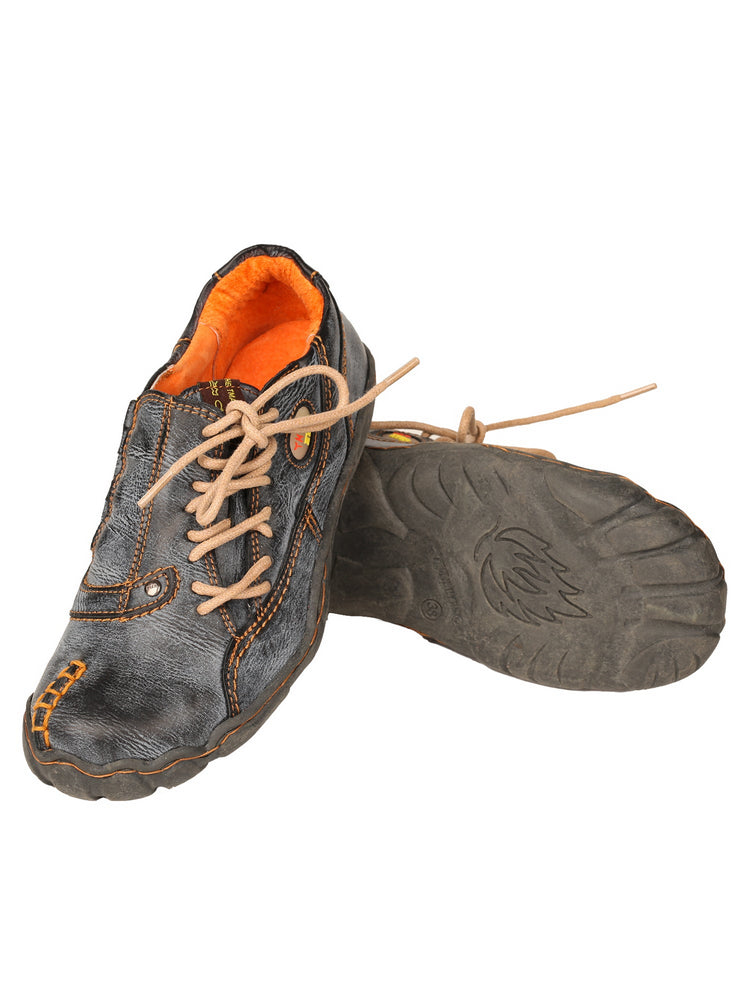 TMA EYES Five Finger Sole Leather Casual Shoes Women's Side Lace-Up