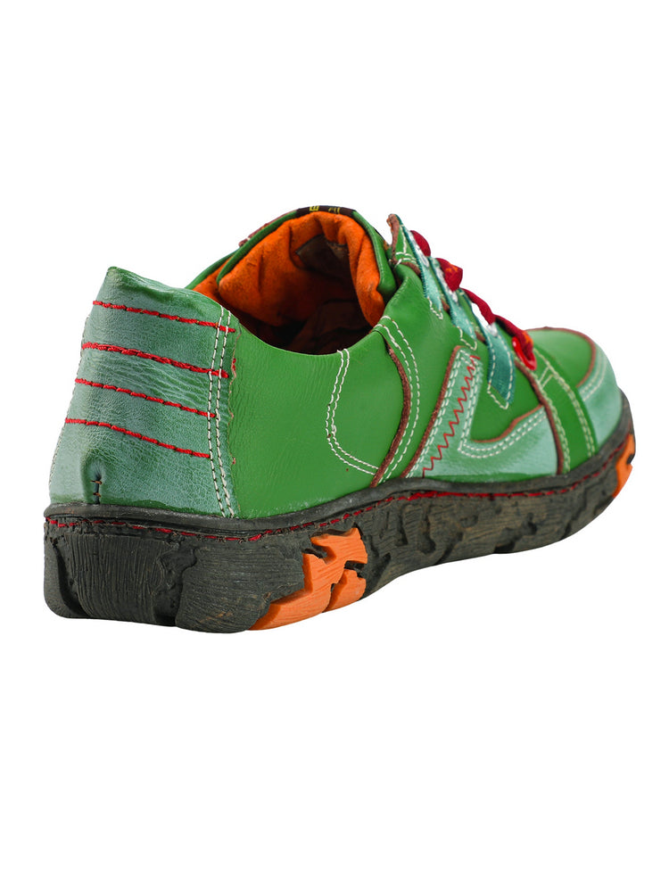 TMA EYES Genuine Leather Sneakers for Women  Flat Fashion Outdoor Shoes