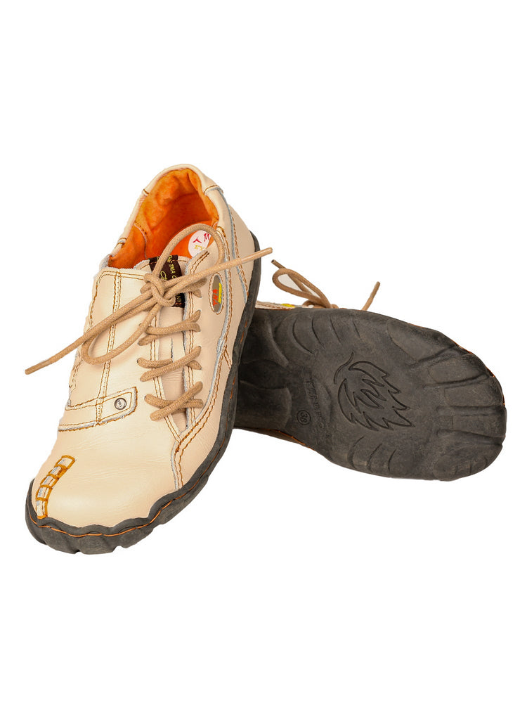 TMA EYES Five Finger Sole Leather Casual Shoes Women's Side Lace-Up