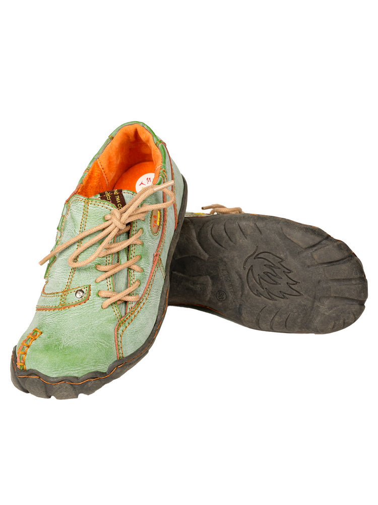 TMA EYES Five Finger Sole Leather Casual Shoes Women's Side Lace-Up