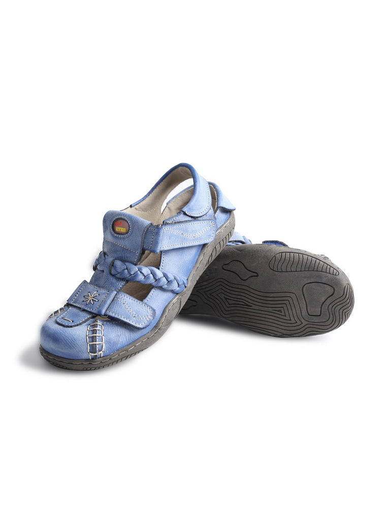 TMA EYES Women's Leather Sandals | Braided Closed-Toe Summer Comfort Shoe