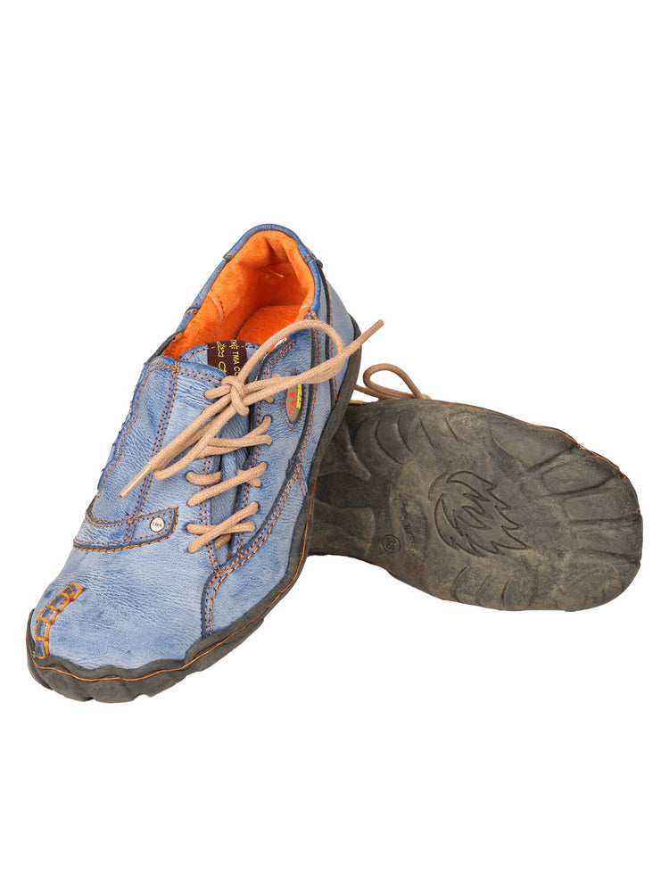 TMA EYES Five Finger Sole Leather Casual Shoes Women's Side Lace-Up