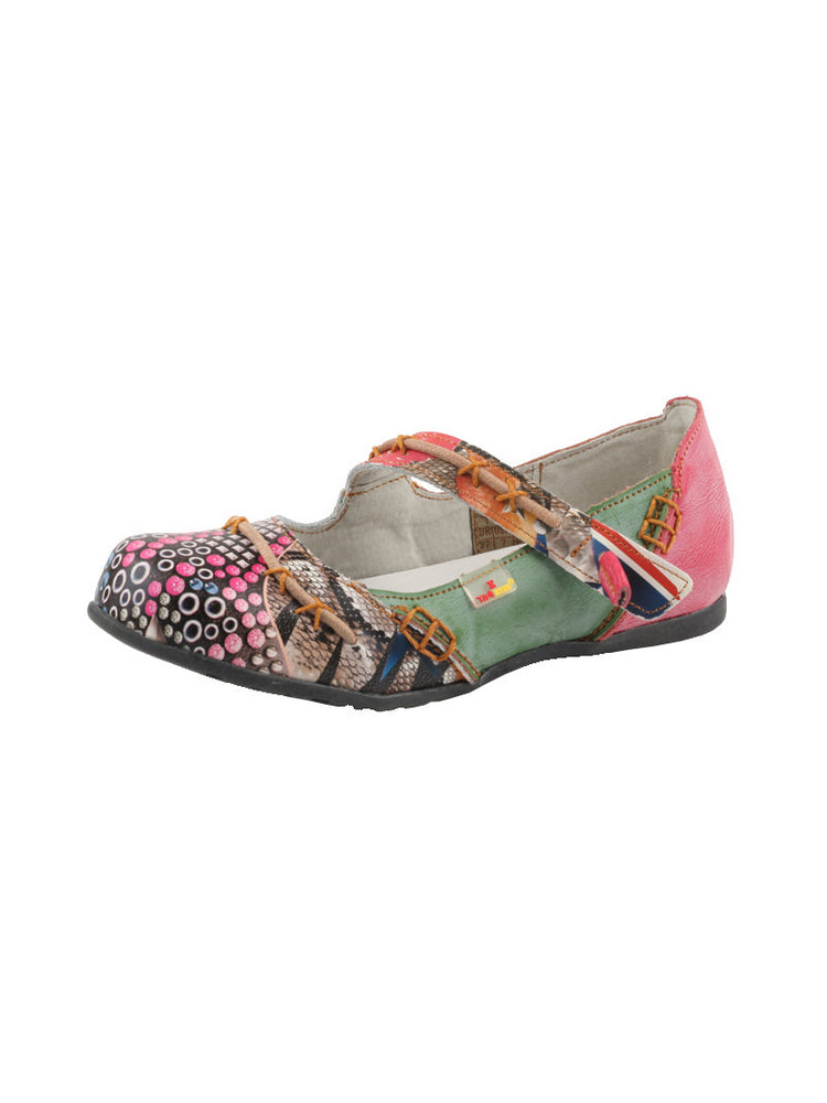 TMA EYES Flat Sandals  Color-Block Random Print & Buckle Women's Shoe