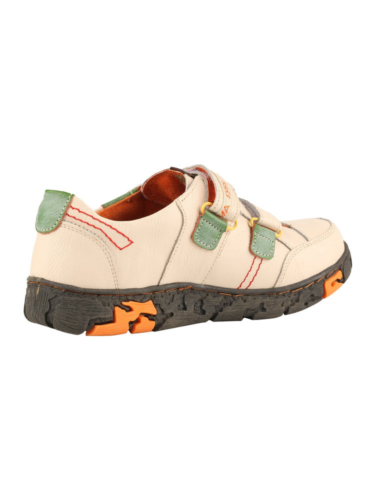 TMA EYES Women's Leather Walking Shoes   Hook & Loop Comfort Casual Flats