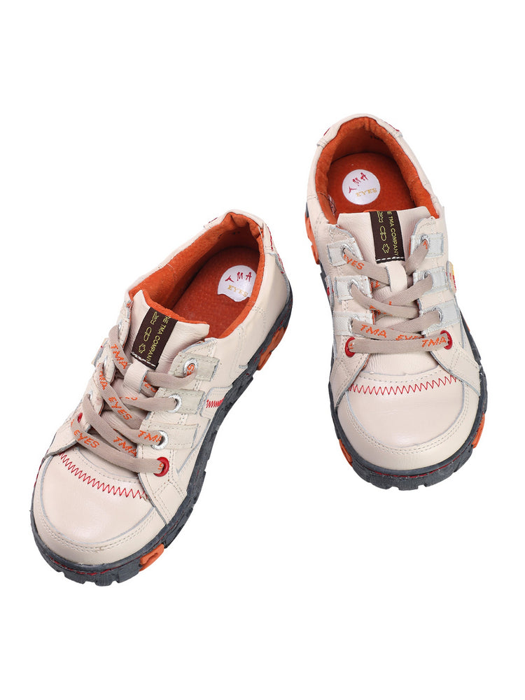 TMA EYES Genuine Leather Sneakers for Women  Flat Fashion Outdoor Shoes