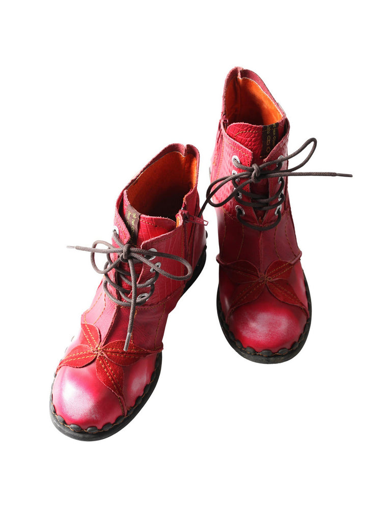 TMA EYES Washed Leather Oxford Boots  Women's Mother Comfort Casual Shoe