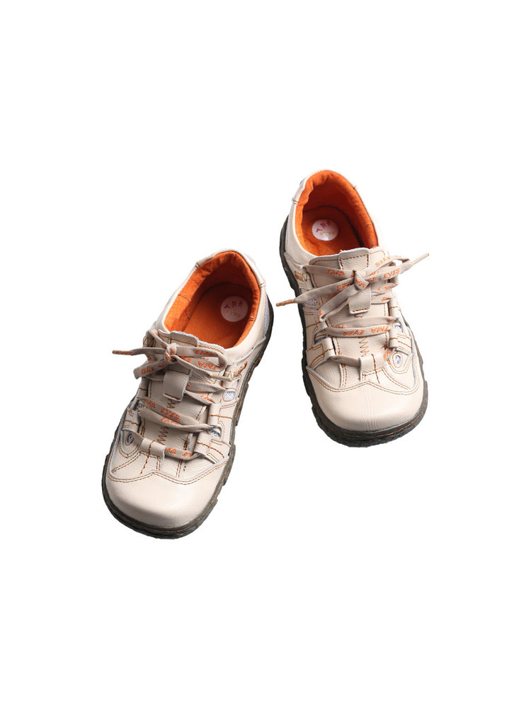 TMA EYES Women's Breathable Mesh Sneakers  Leather Lace-up Casual Shoes