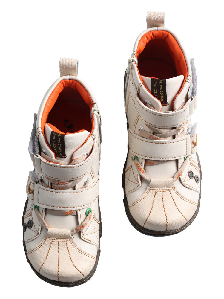 TMA EYES Two-Tone Ankle Boots for Women   Colorblock PU Leather Fashion