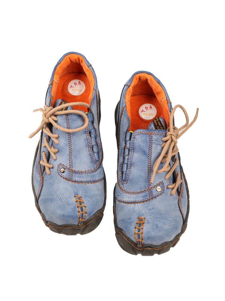 TMA EYES Five Finger Sole Leather Casual Shoes Women's Side Lace-Up