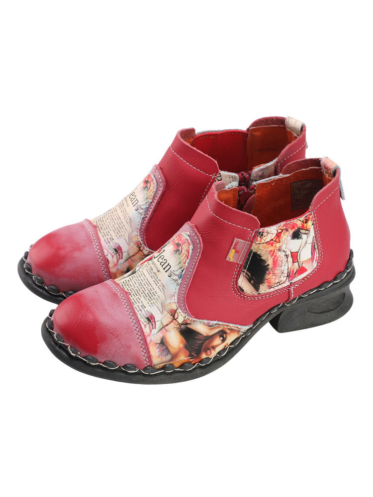 TMA EYES Women's Ankle Booties   Slip-On Outdoor Shoe with Side Zipper