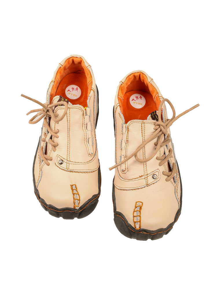 TMA EYES Five Finger Sole Leather Casual Shoes Women's Side Lace-Up