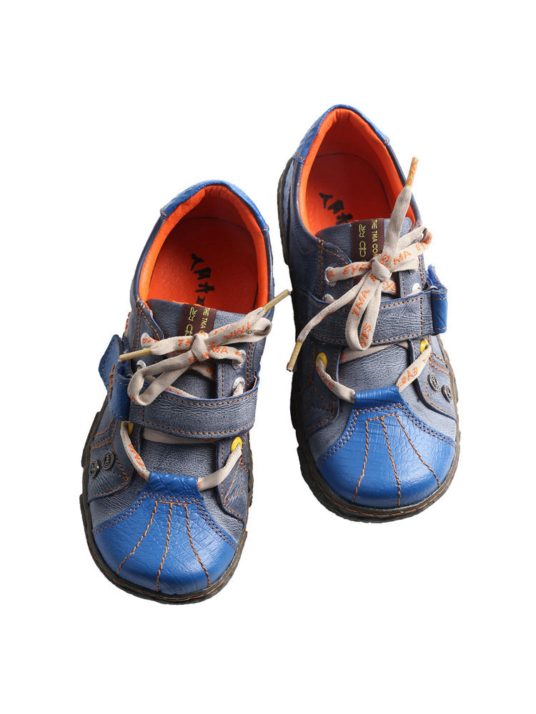 TMA EYES Hand Stitched Flats Plus Size  Leather & Washed PU Comfort Shoe