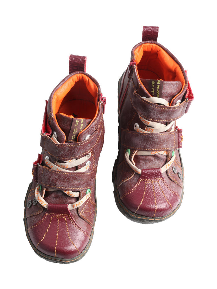 TMA EYES Two-Tone Ankle Boots for Women   Colorblock PU Leather Fashion