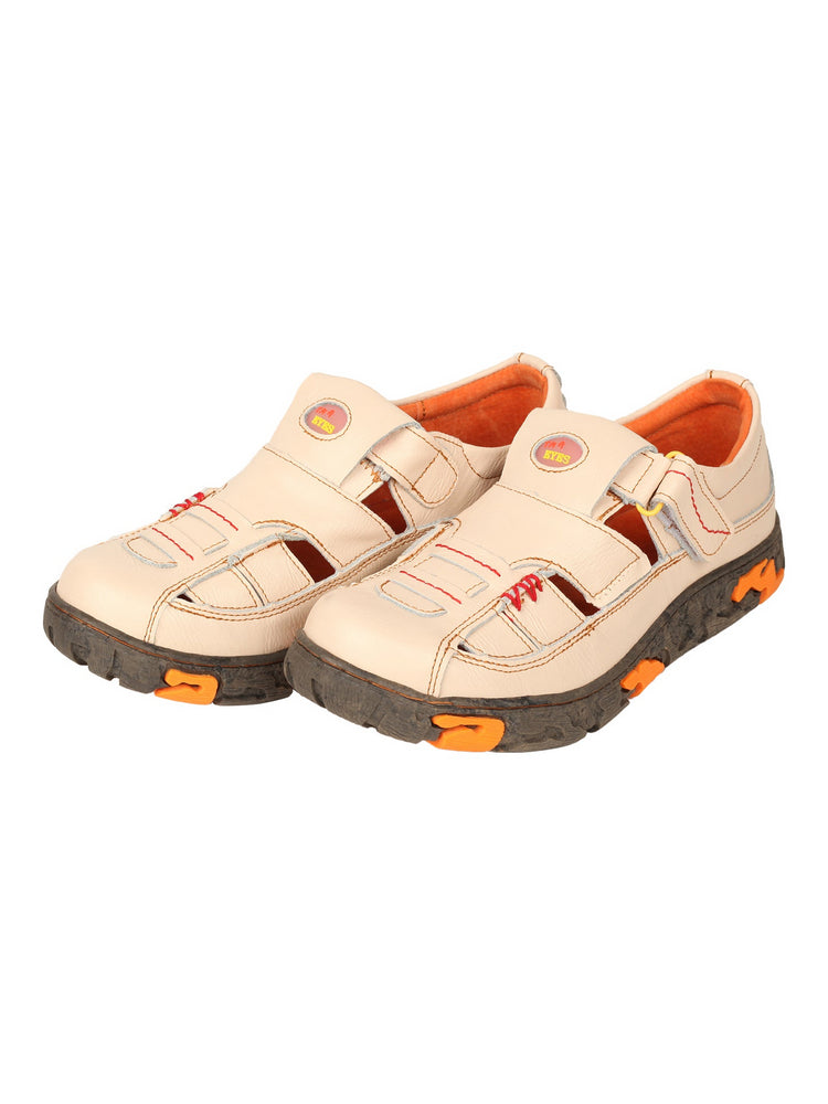 TMA EYES Hand Stitched Leather Casual Shoes  Hollow Breathable Hook & Loop